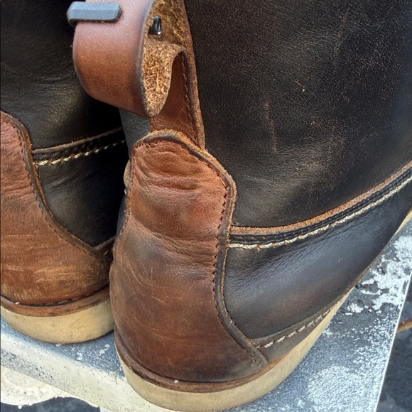 Men's Two-Tone Leather Boots, Sherpa lined—handmade in USA - Picture 6 of 12